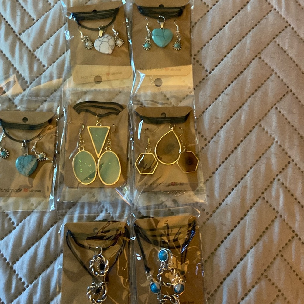 Handmade jewelry bracelets and necklaces and earrings